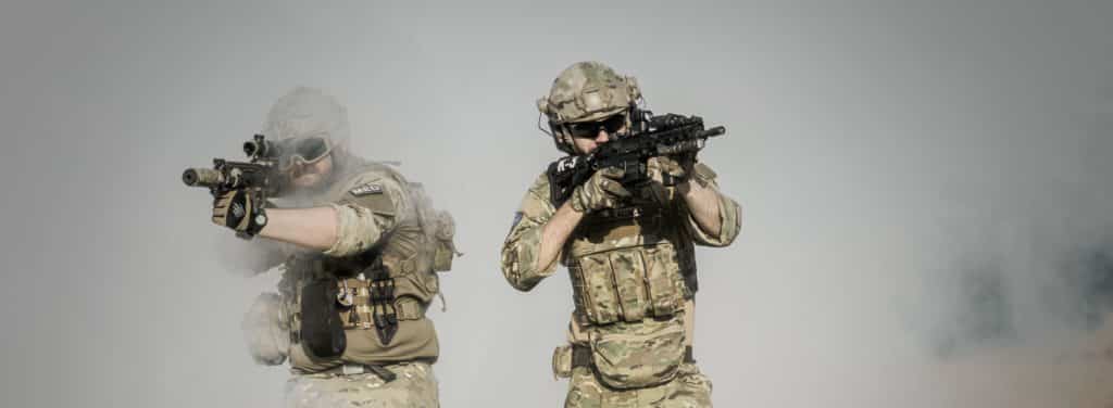 U.S. soldiers with rifles