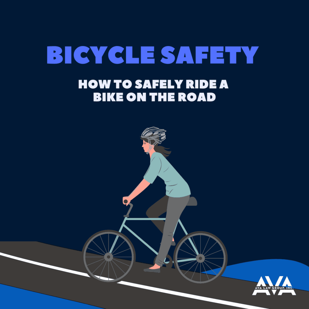 how to safely ride a bike on the road graphic