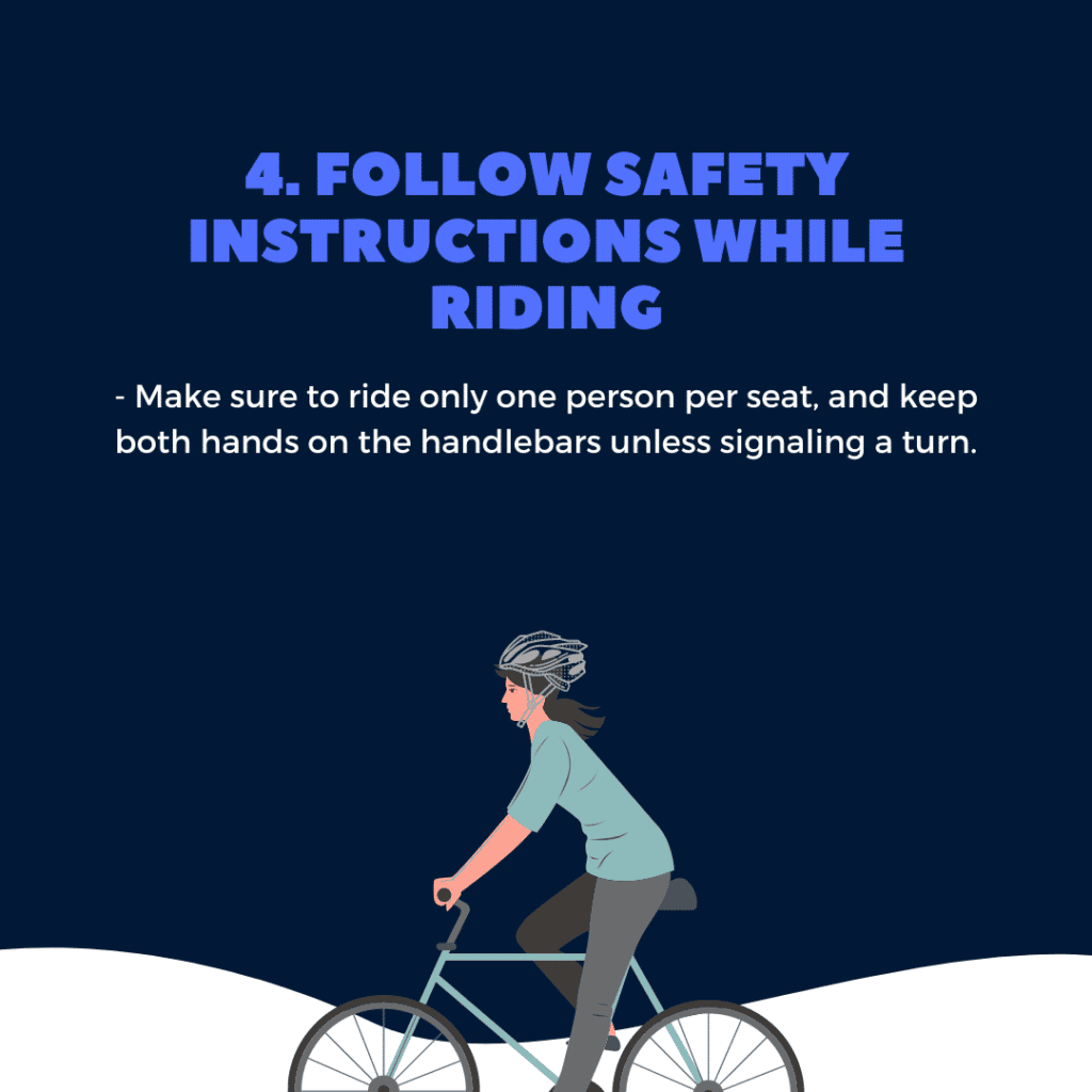bicyclist with helmet graphic