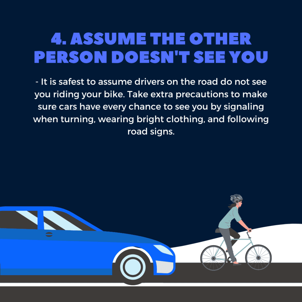 car passing bicyclist on the road graphic