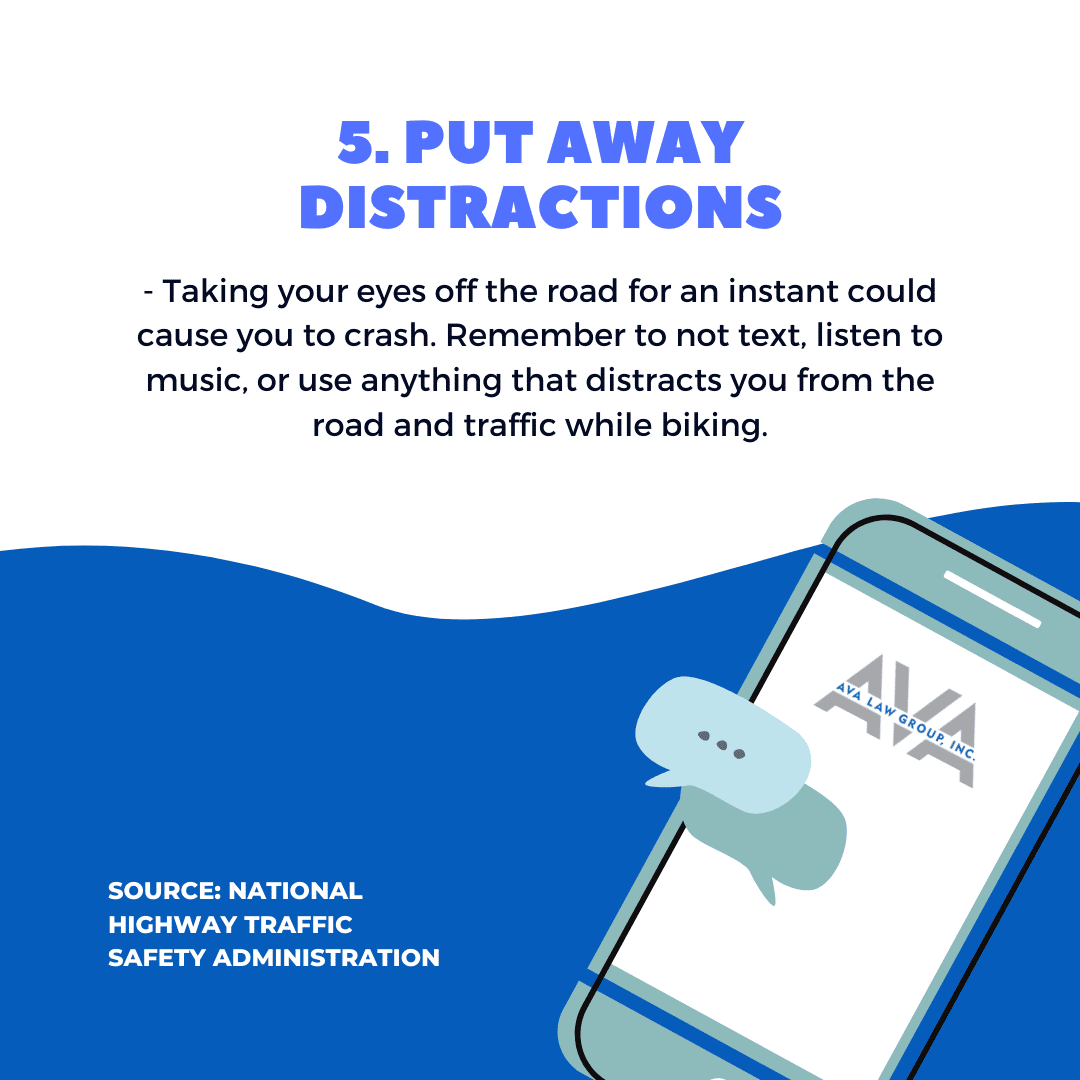 put away distractions : bike safe on the road
