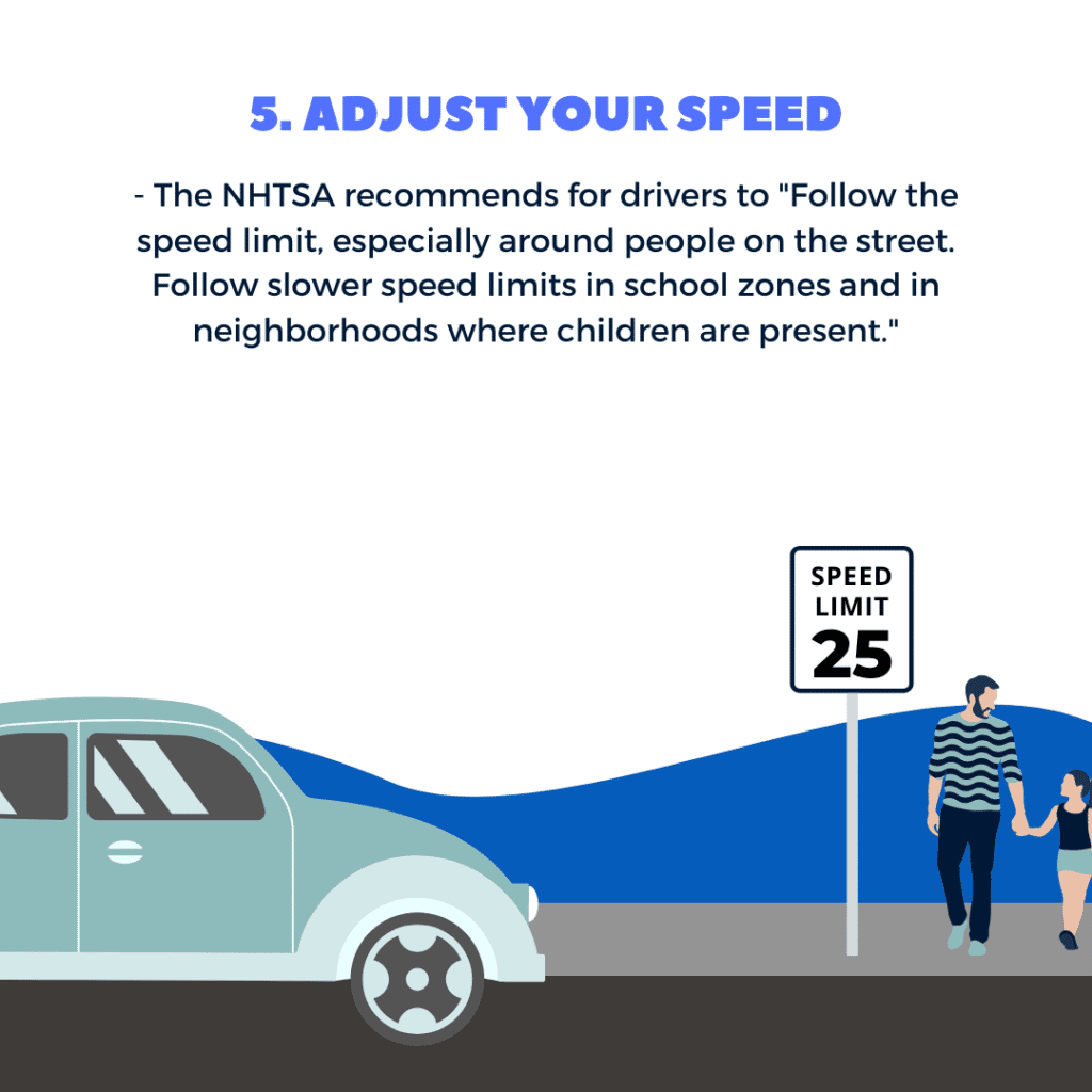 car driving down road with father and daughter by the road graphic