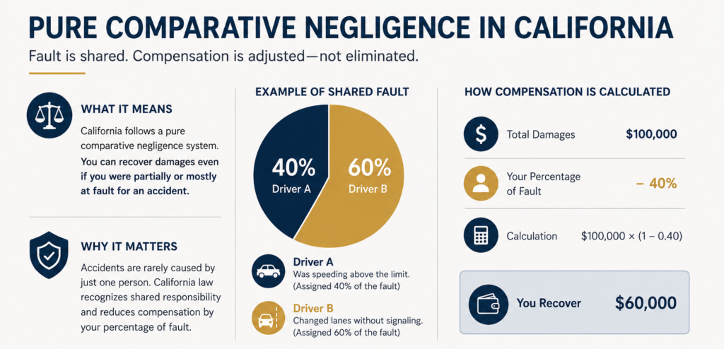 Pure comparative negligence in personal injury lawsuits for the state of California